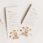 Elegant Modern Woodland Fall Blommigt Bröllop Menu Meny<br><div class="desc">Elegant Woodland Fall Blommigt Bröllop Menu - perfekt för sena sommar- eller fallbröllop</div>