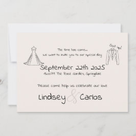 Elegant moderna bröllop Silhouette-samlingen Inbjudningar