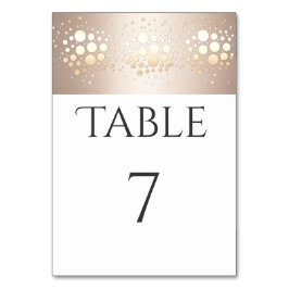 Elegant moderna guld/bronze konetti bordsnummer