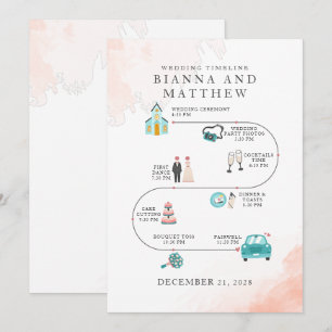 Elegant Moderna ikoner Bröllop Itinerary Program