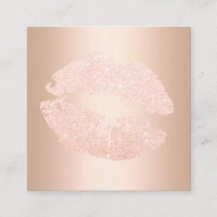 Elegant moderna kopparkoppar ro guld glitter läpp fyrkantigt visitkort