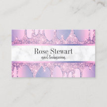 Elegant moderna lila glitter droppar nagel