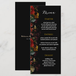 Elegant moderna moody blommor bröllop meny