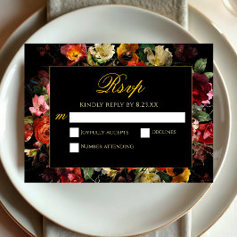 Elegant moderna moody blommor bröllop OSA kort