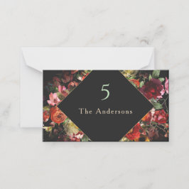 Elegant moderna moody blommor bröllop placeringskort