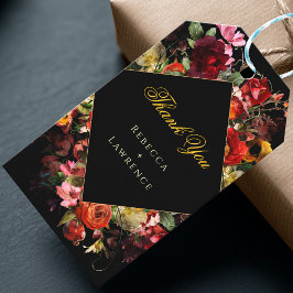 Elegant moderna moody blommor bröllop presentetikett