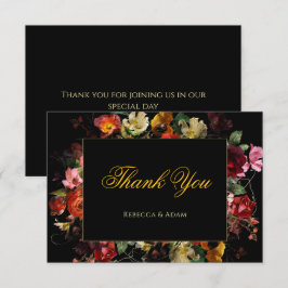 Elegant moderna moody blommor bröllop tack kort