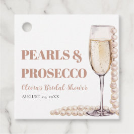 Elegant moderna pärlor och Prosecco bröllopsdusch Gåvor Etiketter