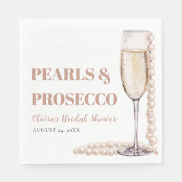 Elegant moderna pärlor och Prosecco bröllopsdusch Pappersservett
