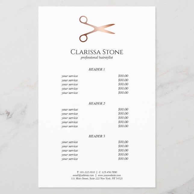 Elegant moderna ro-saxar för guld flygblad (Framsidan)