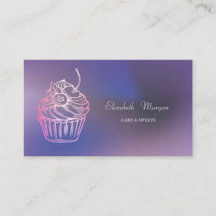 Elegant moderna tårkakor, lila Cupcake Visitkort