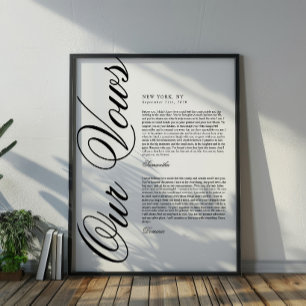 Elegant moderna typsnitt bröllopslöften poster