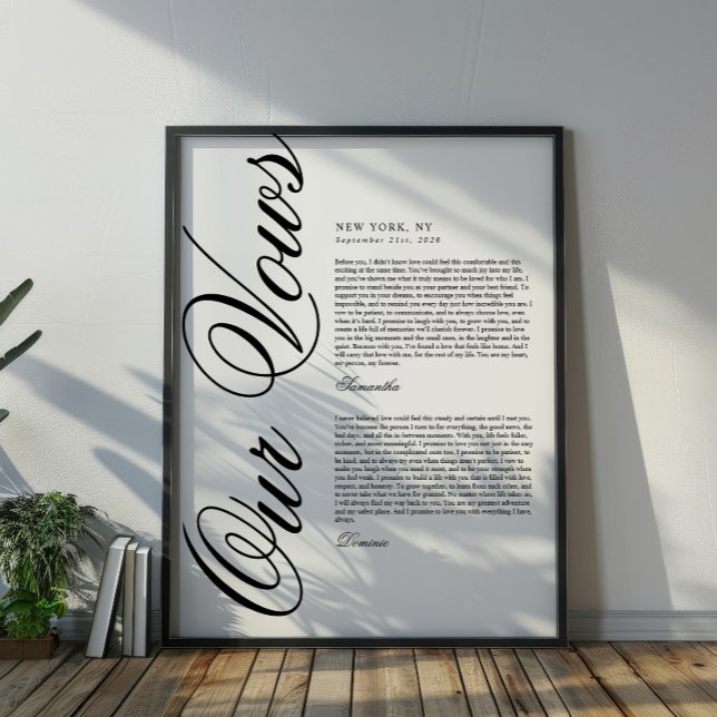 Elegant moderna typsnitt bröllopslöften poster (Skapare uppladdad)