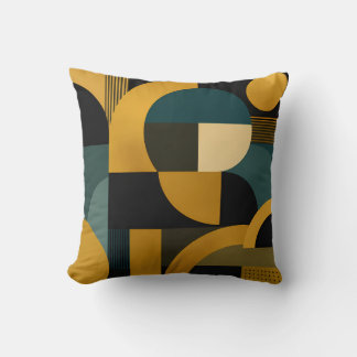Elegant modernistisk guld- och tealgeometrisk desi kudde