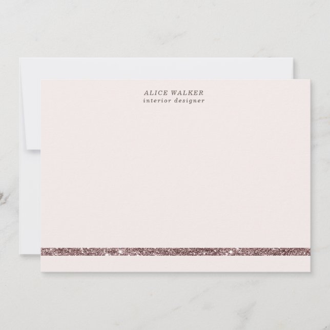 elegant modernt brons glitter Stationery Note-kort Anteckningskort (Framsida)