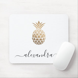 Elegant - modernt minimalt anananas av koppar, gul musmatta
