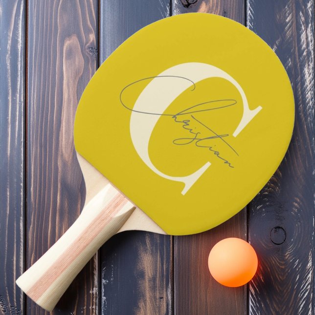 Elegant modernt mitten av seklet monogram mörkt ci pingisracket (Skapare uppladdad)