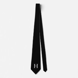 Elegant Modernt Monogram Svart Slips
