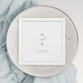 Elegant modernt par monogram minimalistisk bröllop pappersservett