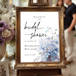 Elegant Möhippa Blue Wildblommor Välkommen Poster