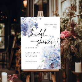 Elegant Möhippa Blue Wildblommor Välkommen Poster