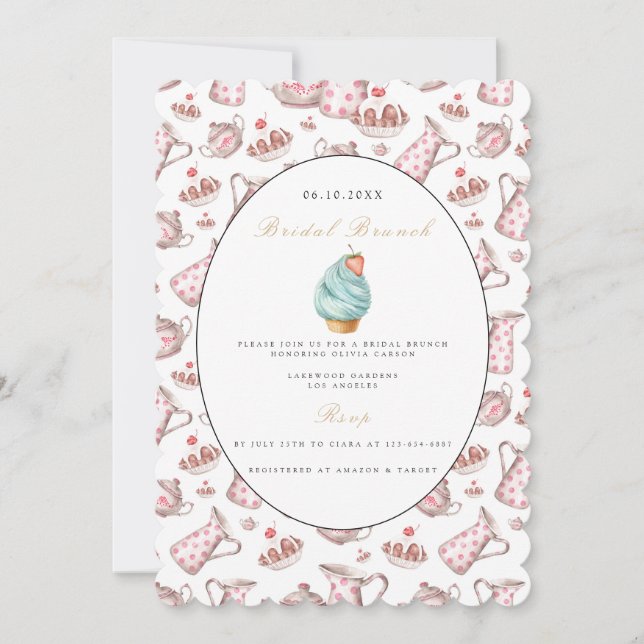 Elegant Möhippa Brunch Inbjudningskort för möhippa (Framsida)