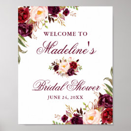 Elegant Möhippa Burgundy-Blommigt Poster