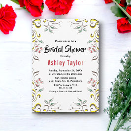 Elegant Möhippa för Blommigt av botaniska vattenfä Inbjudningar