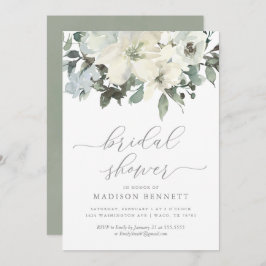 Elegant Möhippa för elfenben och sage-Blommigt Inbjudningar