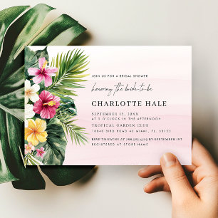 Elegant Möhippa för Tropical Watercolor Blommigt Inbjudningar