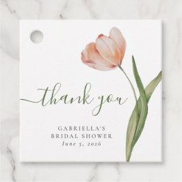 Elegant Möhippa för vattenfärgsTulip-Grönt Gåvor Etiketter