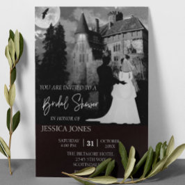 Elegant Möhippa Halloween Mansion oktober Inbjudningar