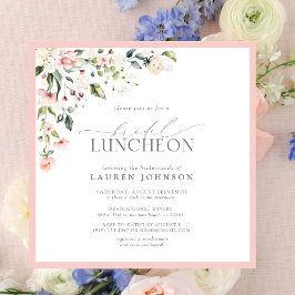 Elegant Möhippa Luncheon Blommigt Rosa-inbjudan Inbjudningar