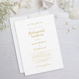 Elegant Möhippa Luncheon Bridesmaids Guld Classic Inbjudningar