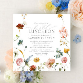 Elegant Möhippa Luncheon Garden Flowers Inbjudningar