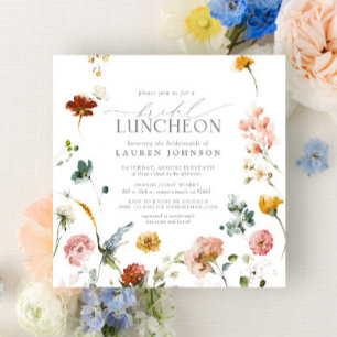 Elegant Möhippa Luncheon Garden Flowers Inbjudningar