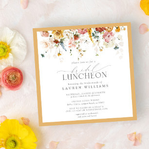 Elegant Möhippa Luncheon Wildblomme Gult Inbjudningar