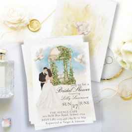 Elegant Möhippa med Bride och Groom Gazebo Inbjudningar