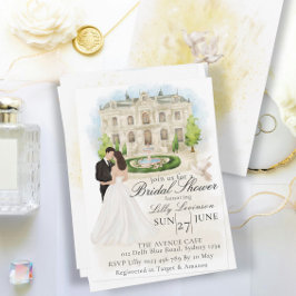 Elegant Möhippa med grovplats och groomort Inbjudningar