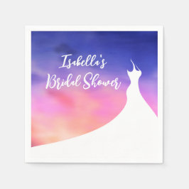 Elegant Möhippa Napkin lila vattenfärg Pappersservett