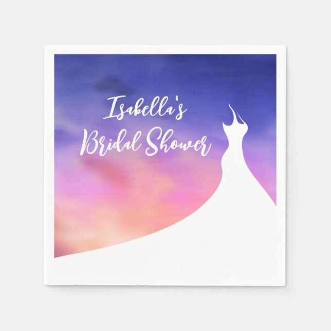 Elegant Möhippa Napkin lila vattenfärg Pappersservett (Framsidan)