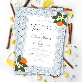 Elegant Möhippa Tea Oranges Portugisisk bildskärm Inbjudningar