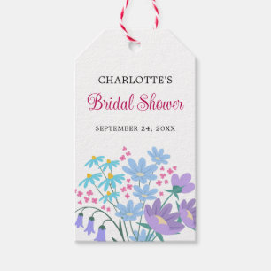 Elegant Möhippa Wildblommor Blommigt Bouquet Presentetikett