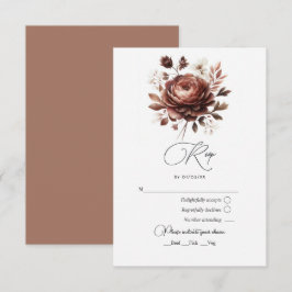 Elegant mokamousse blomsterbröllop OSA kort