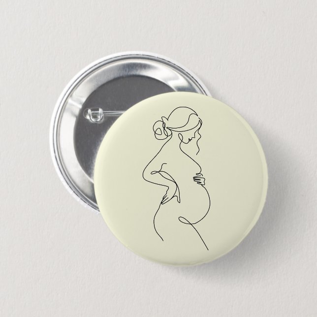 Elegant Mom-to-Be Baby Shower Favor Pin Knapp (Framsida & baksida)