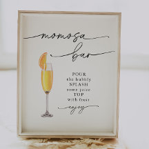 Elegant Momosa Pub Baby Shower-skylt