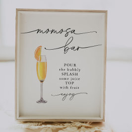 Elegant Momosa Pub Baby Shower-skylt Poster