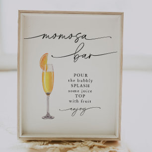 Elegant Momosa Pub Baby Shower-skylt Poster