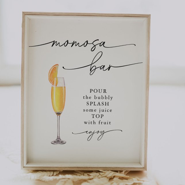 Elegant Momosa Pub Baby Shower-skylt Poster (Skapare uppladdad)