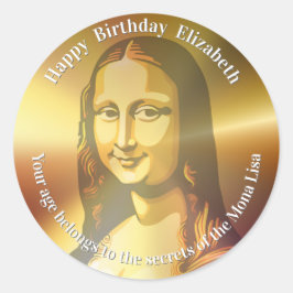 Elegant Mona Lisa Gioconda Leonardo Da Vinci Runt Klistermärke